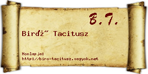 Biró Tacitusz névjegykártya